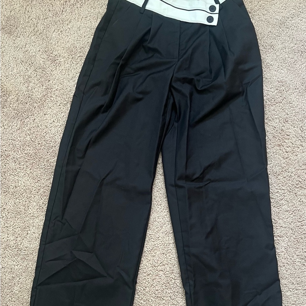 Commense Black and White womens Dress Pants